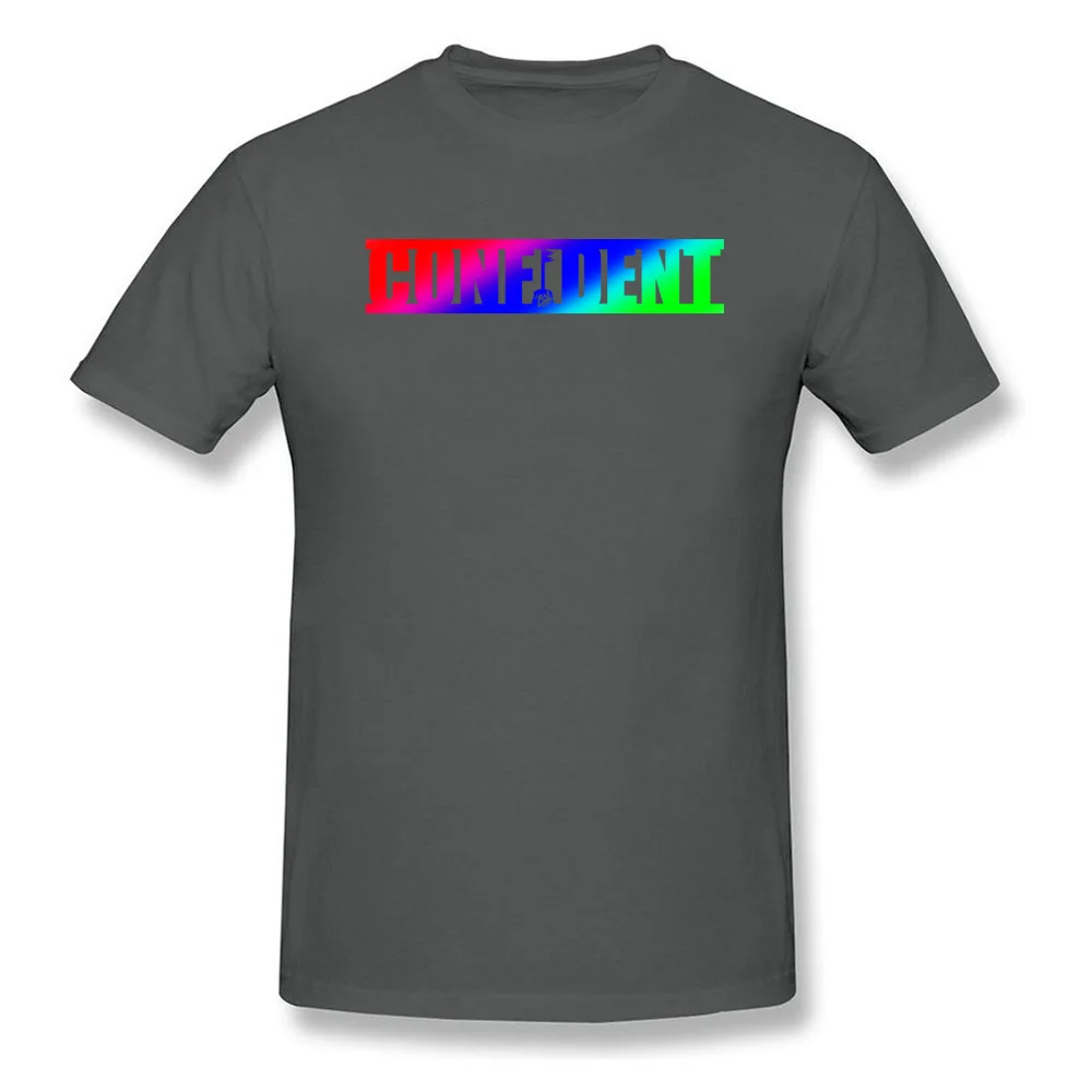 2018 New Student T-shirts Round Collar Short Sleeve 100% Cotton Fabric Confident LGBT+ Tops Shirt Printed Tops & Tees Confident LGBT+ carbon
