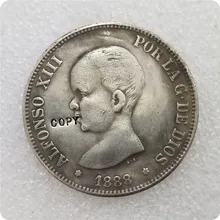 Испания 5 PESETAS 1888 M.S.M копия монеты памятные монеты-копия монет медаль коллекционные монеты