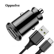 Mini USB Car Charger For Mobile Phone Tablet Fast Charger Car-Charger Dual USB Car Phone Charger Adapter in Car 1M Type C Cable car charger ac charger usb cable for microsoft zune 80gb 4gb 8gb 30gb 16gb 120gb