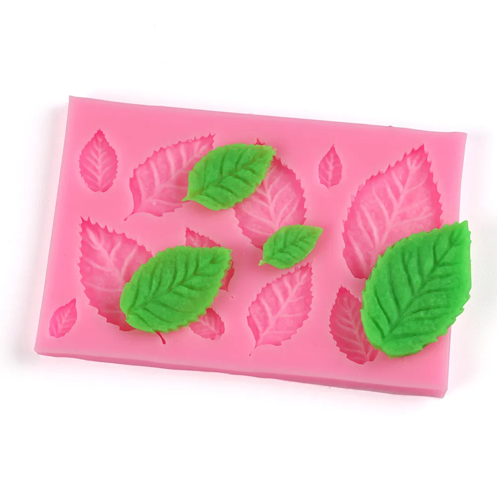 Rose Leaves Embellisment Silicone Fondant Mould Cake Decor Sugar Chocolate Mold fondant cake