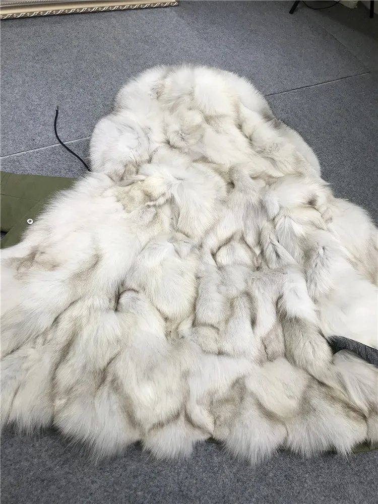 Discount women new parkas real fox fur hoody collar liner 100% genuine army green coat genuine fur jacket warm thick female winter cloth 3 Discount women new parkas real fox fur hoody collar liner 100% genuine army green coat genuine fur jacket warm thick female winter cloth 3