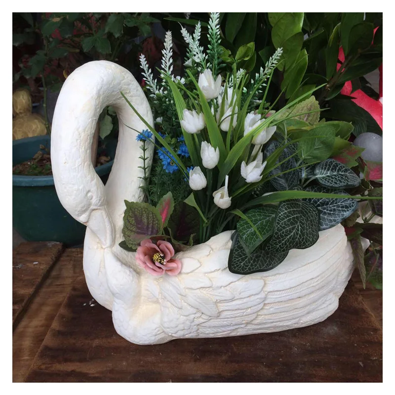 

Pastoral Cement Swan Large Caliber Flower Pot Decoration Landscape Courtyard Figurines Ornaments Villa Balcony Furnishing Crafts