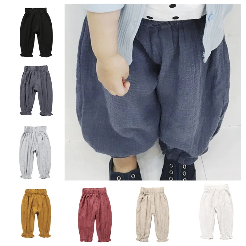 Summer Children Kids Loose Kids Linen Pants Pantalon Harem Pants Kids