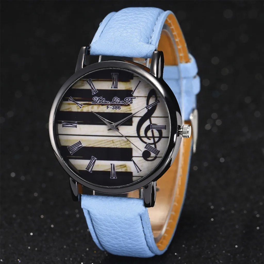 Музыкальные женские часы с рисунком Relogio Feminino дизайн модные женские часы Элегантные полые кожаные кварцевые женские наручные часы