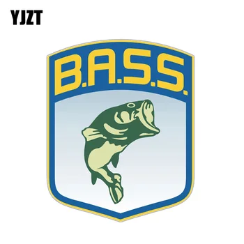 

YJZT 10.2CM*12.7CM Personality Bass Fishing Fish PVC Motorcycle Car Sticker 11-00392