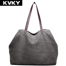Kvky Винтаж Для женщин Холст Сумочка Мода путешествия Сумки на плечо Причинно леди Сумки женский плечо Тото Сумки сумка-шоппер Bolsa