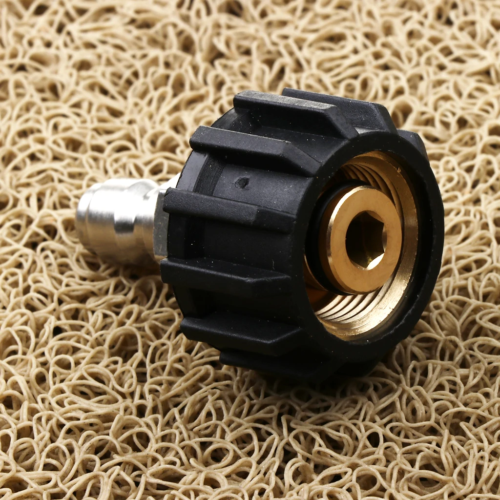 2x Brass Pressure Washer Quick Connect M22 to 1/4 Inch Coupler Adapter, Durable Pressure Washer Replacement Parts