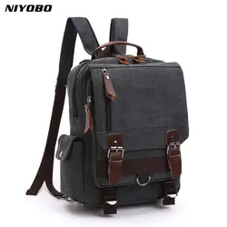 NIYOBO Многофункциональный Мужская Холст Рюкзак Винтаж рюкзак для отдыха большой Ёмкость школьные сумки для Подростков Классические рюкзаки
