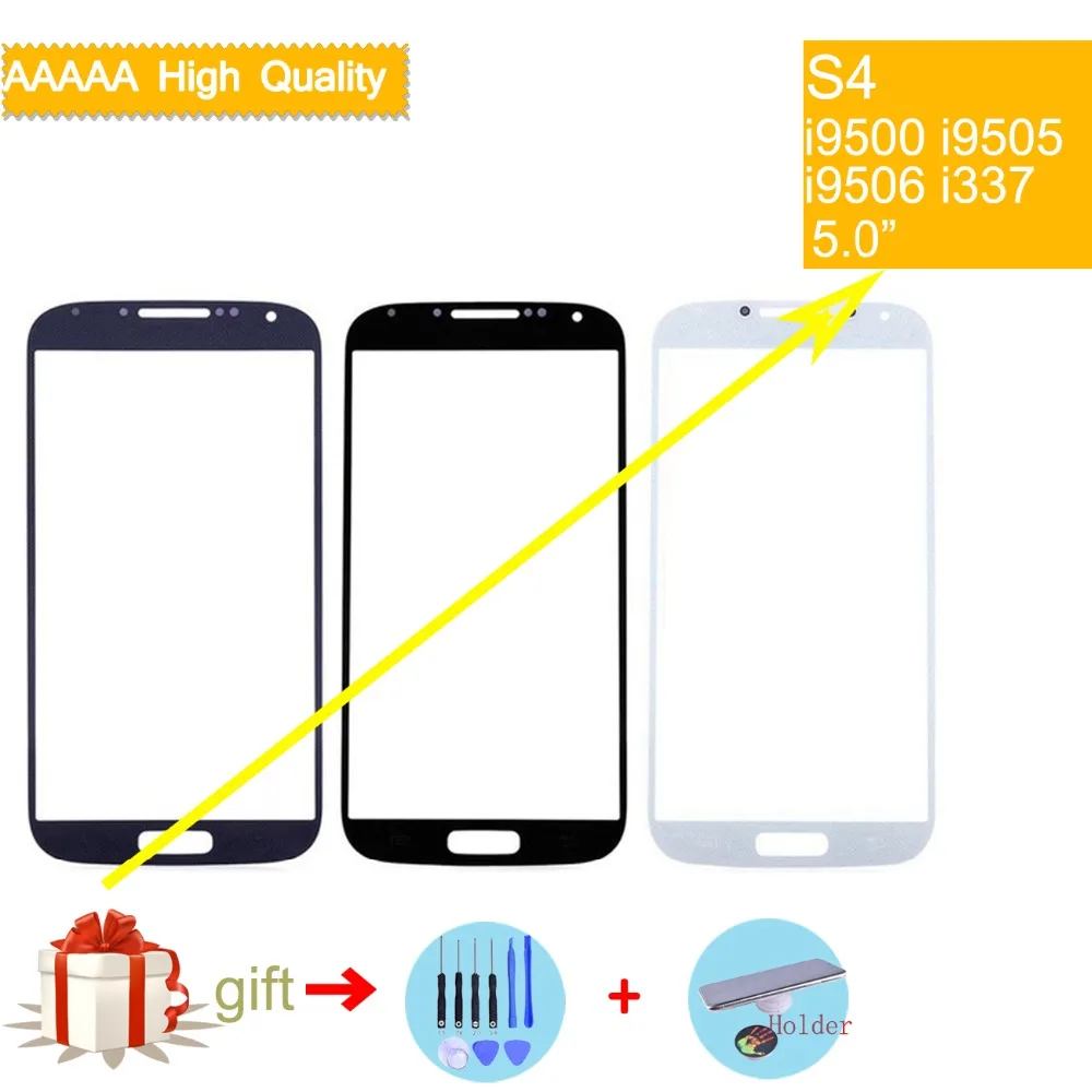 

S4 TouchScreen For Samsung Galaxy GT-i9505 i9500 i9505 i9506 i9515 i337 Touch Screen Front Panel Glass Lens Outer NO LCD Display