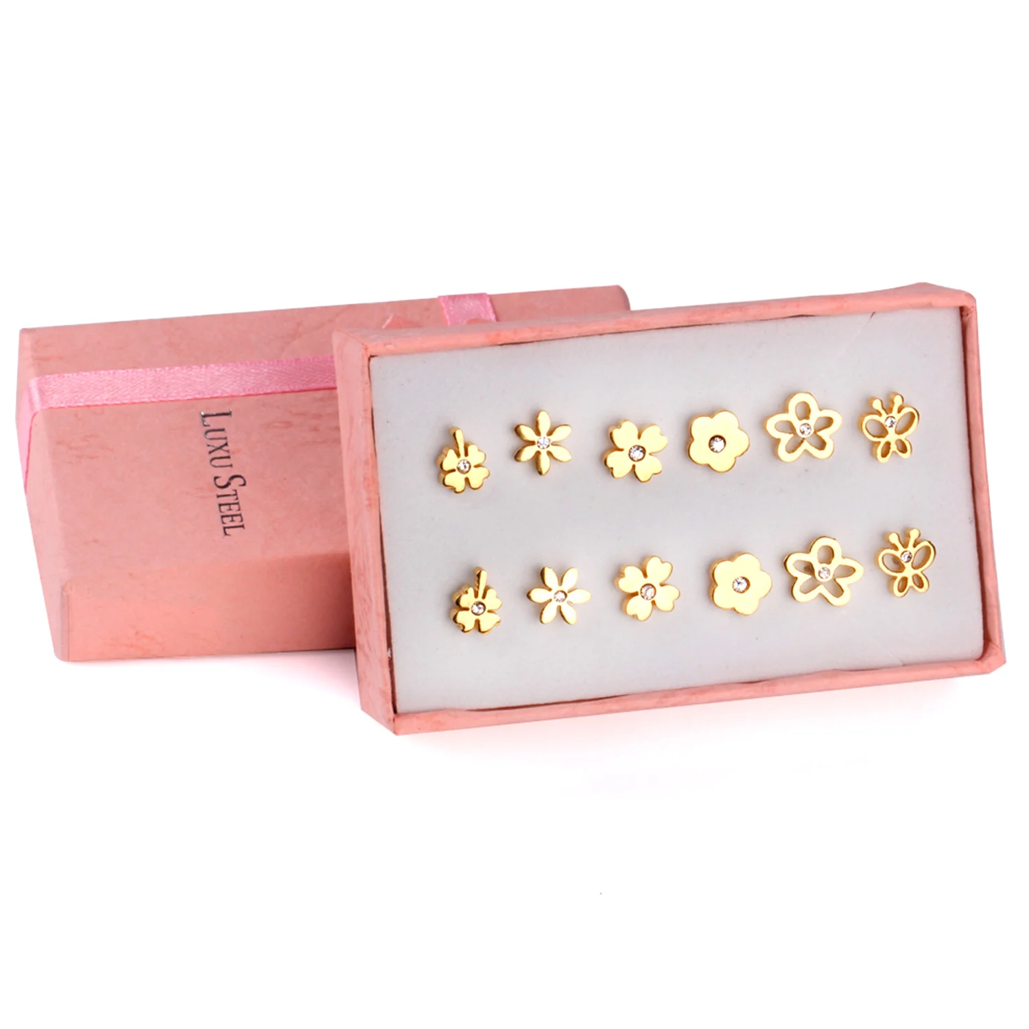 Серьги нержавеющей стали 6Pairs / Box для женщин Ювелирные изделия способа