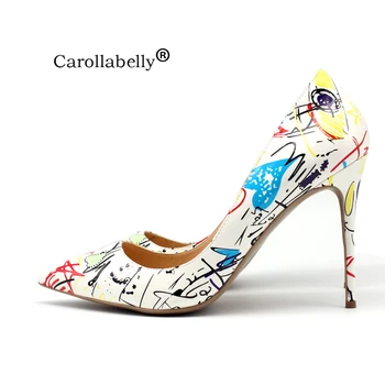 

2019 New Summer Carollabelly High Quality Sexy Women Sandals Pointed Toe Bowtie Thin High Heels Party Shoes Big Sizes 41