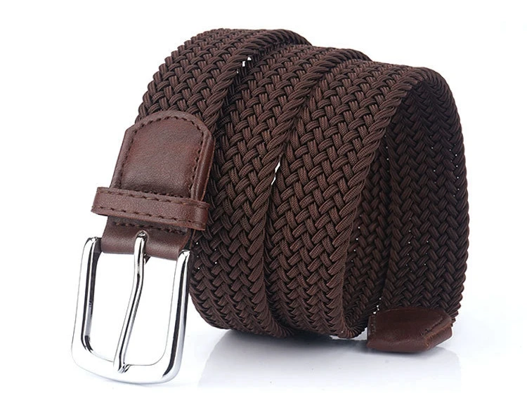 Elastic Braided Belt Women Casual Pin Buckle Belts Men High Quality Multiple Sizes Not Need Punch Easy Wear Fashion Luxury