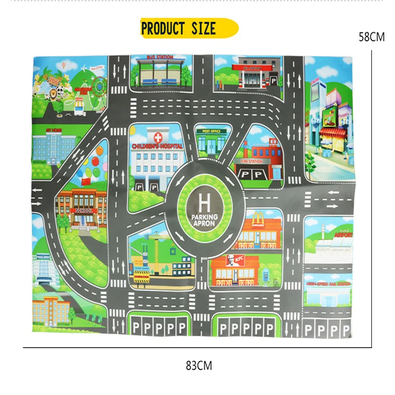 Детские игрушки дорожный паркинг карта Английский город паркинг карта детский игровой коврик Детский ковер