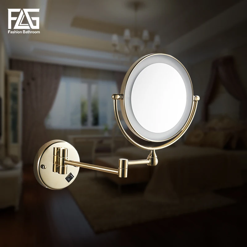 Golden Brass LED Light Makeup Mirrors 8