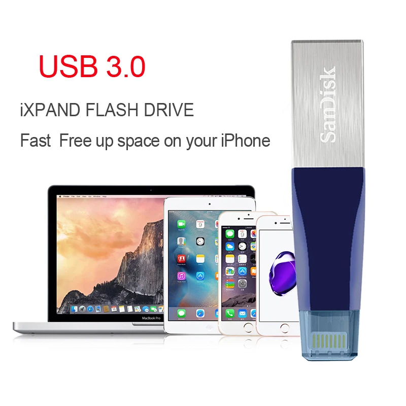 SANDISK USB3.0 флэш накопитель 64 ГБ 128 256 Micro Usb флеш Lightning/Otg для iPhone/iPad/iPod карта памяти|drive