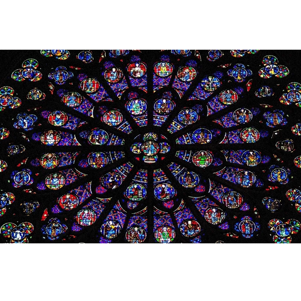 

KAKUDER Romantic Dame Rose Window Cathedral in Paris France Photo Art Print Poster For Rooms Wall Art Decal Home Decor Mural 419