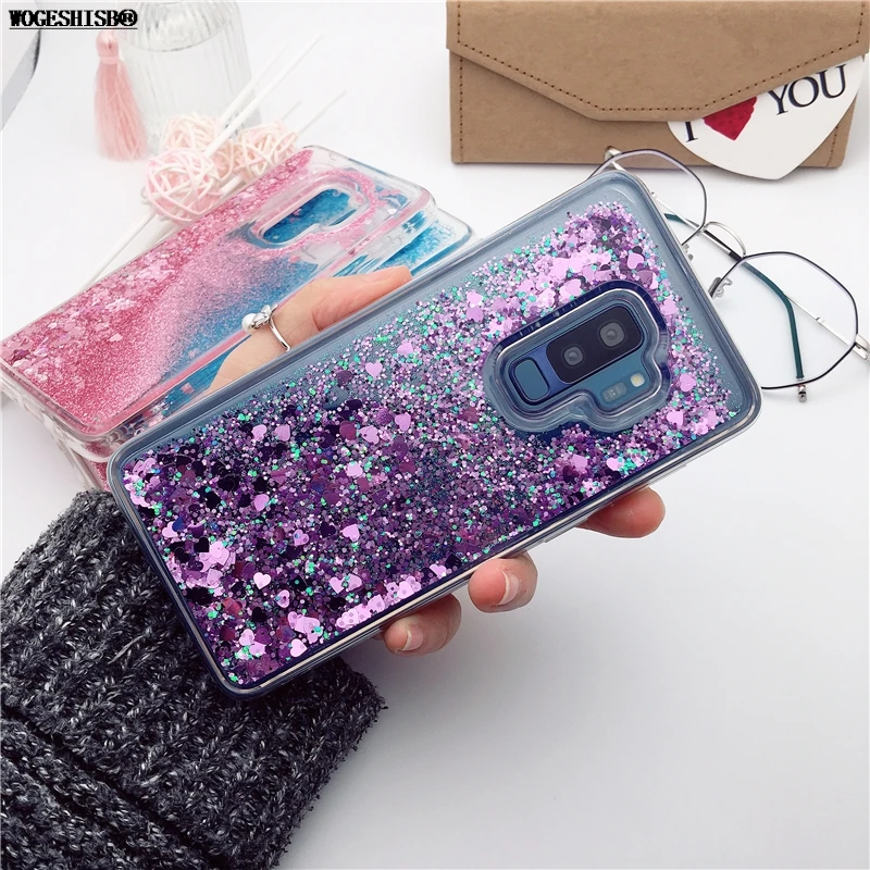 Liquid Case for Samsung Galaxy A3 A5 A6 A7 A8 J3 J5 J7 J2 Pro Prime S6 S7 Edge S8 S9 Plus Dynamic Glitter Cover