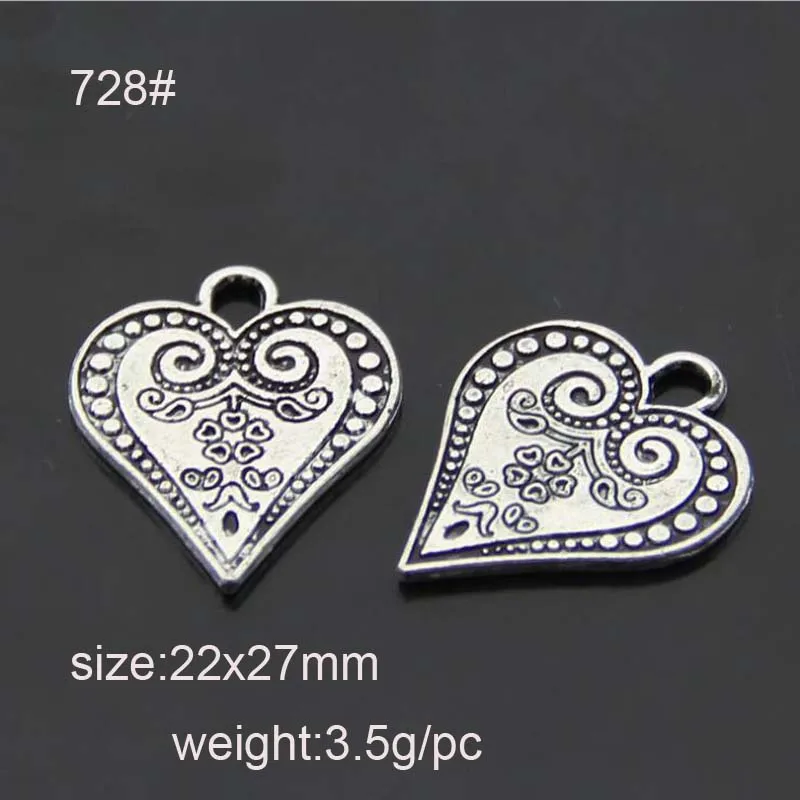 25 шт./лот винтажный металлический браслет из тибетского серебра Подвески в форме