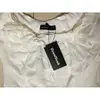 New  Women Fashion OL short Sleeve Solid Round Neck Ruffles Blouse Body Shirt metal chains design S-M-L-XL SY0201 6