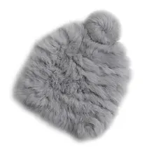 Real rabbit fur Hats 2017 Women’s Winter Hats Knitting Rabbit fur caps Skullies Beanies Women Hat solid colors gorros cap