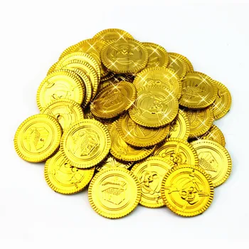 

100PCS Pirate gold coins Kids happy birthday Party favor boy party gift children Halloween souvenir