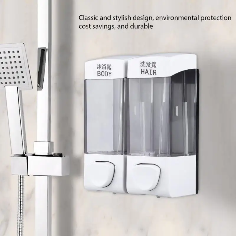 

1Set 2x350ml Hand Sanitizer Dispenser Bathroom Wall Mounted Soap Shampoo Box Sanitizer Dispenser Lotion Liquid Pump Conatainer