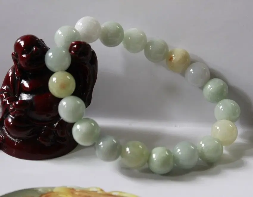 

1253 Beautiful Chinese Jadeite JADE Beads Bracelet,