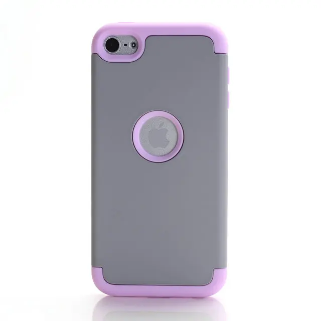 Для iPod Touch 7/Touch 6 Чехол, ударопрочный защитный чехол с двухслойным жестким ПК+ силикон - Цвет: Grey and Pink