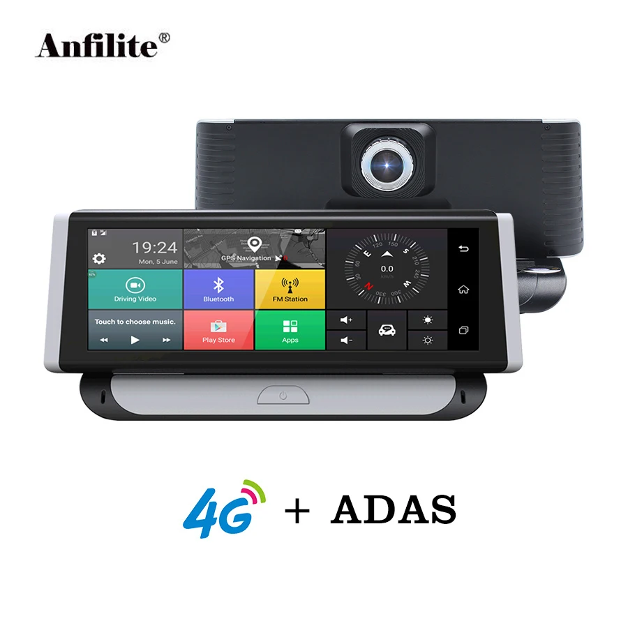 Anfilite 10 шт. Автомобильный видеорегистратор 4G ADAS gps навигация Full HD 1080P 6,8" Android 5,1 видеорегистратор видеомагнитофон с двойным объективом сенсорная камера