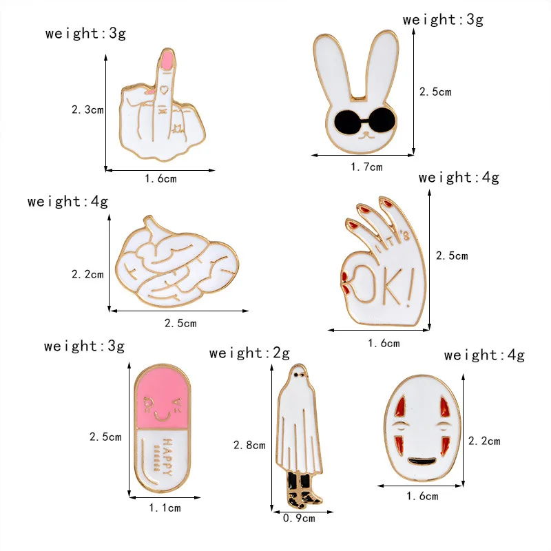 Мультяшные Броши для женщин, капсулы, кролик, мозги, значок, пальто, толстовка, рюкзак, булавка, украшение, сплав, ювелирное изделие, эмаль, булавки, подарок