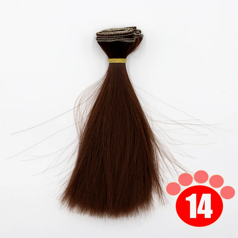 colour 14 Msiredoll bjd парик 15*100 см или 20*100 см или 25*100 см волосы куклы для 1/3 1/4 1/6 кукла с прямыми волосами bjd парик diy - Цвет: colour 14