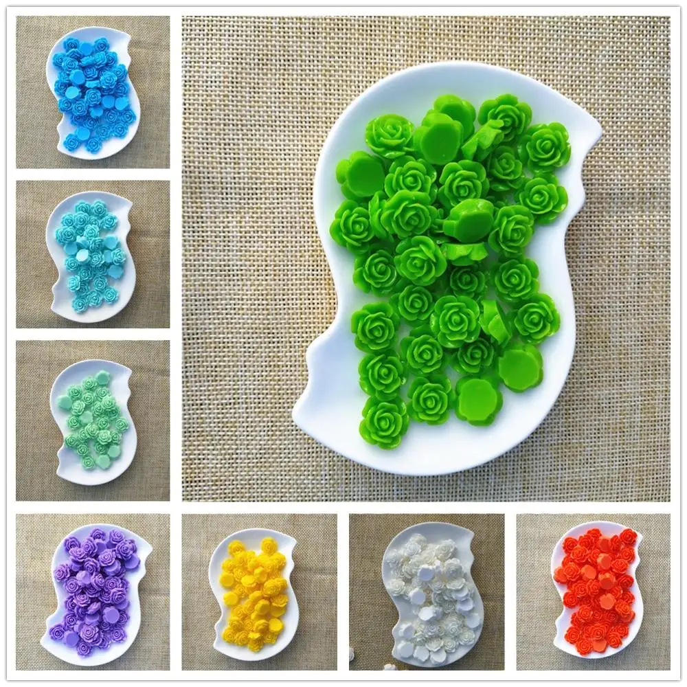 

20 Pcs/lot 10 Color DIY 15 Mm Resin Flower Kids Jewelry Making Accessories Materials Crafts Jewellery Making Supplies Wholesale