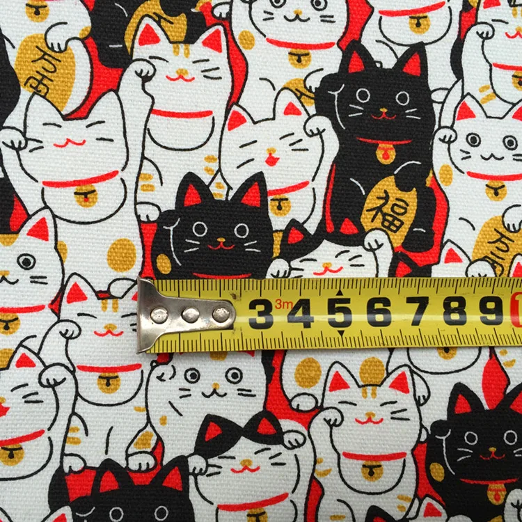 maneki neko fabric