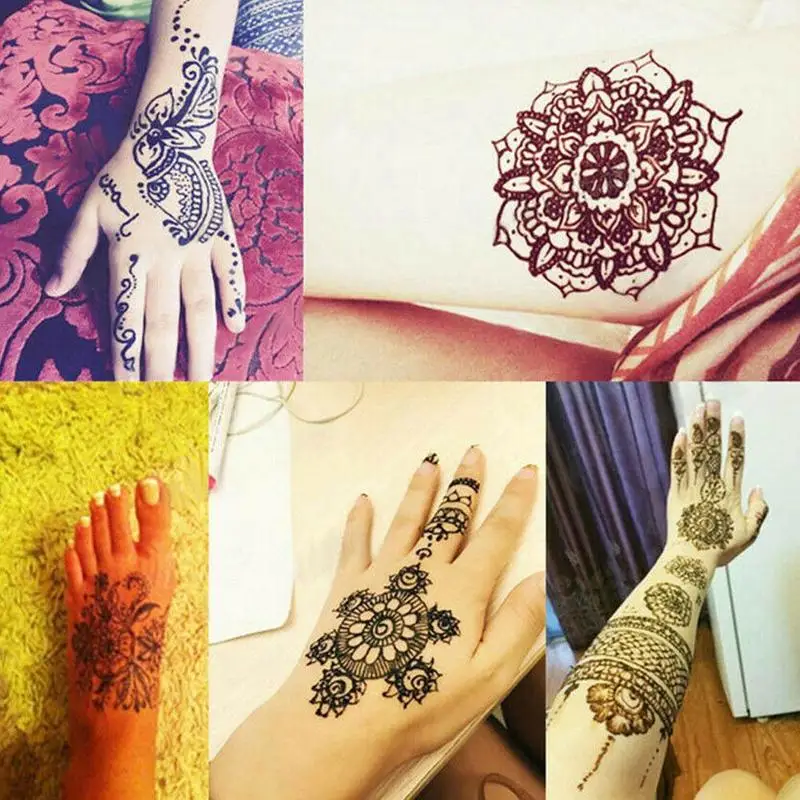 Мода Mehndi хна водостойкая временная татуировка Крем паста Конус поддельные татуировки Макияж инструмент безопасный материал татуировки Временные