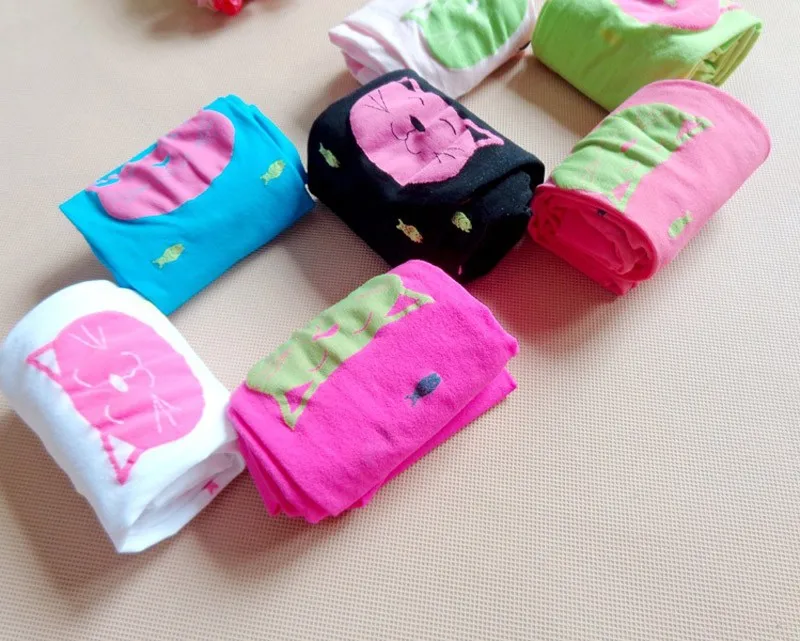 Весенне-осенние детские чулки с принтом кота детские колготки эластичные бархатные колготки танцевальные колготки для маленьких девочек детские колготки