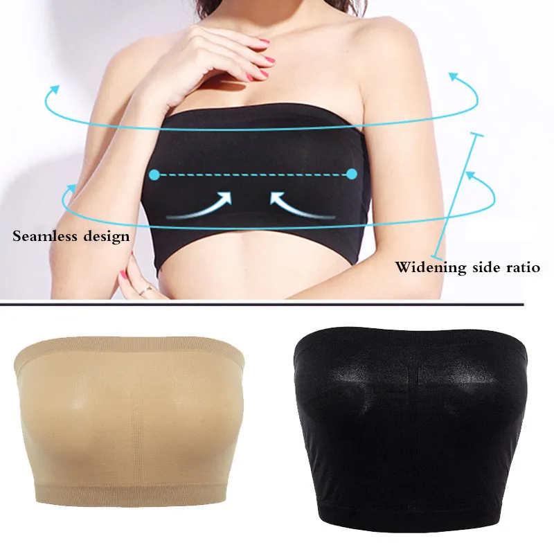 

Fashion accessories Sexy Bra Tube Tops Underwear For Women Black Bandeau Top Crop Tube Tops Lady Strapless Clothes