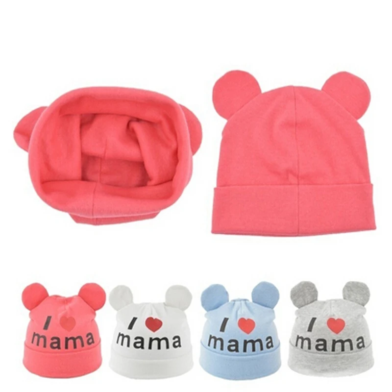 

Spring Autumn Baby Cap Knitted Warm Cotton Beanie Hat For Toddler Baby Kids Girl Boy I LOVE MAMA Print Baby Hats
