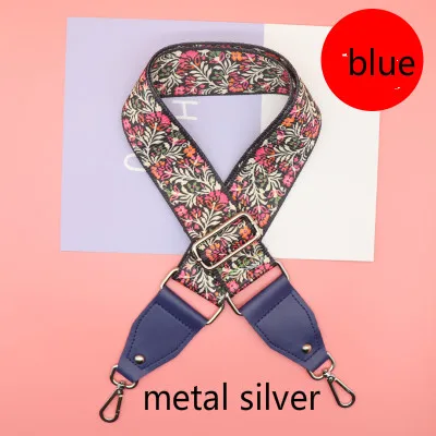 blue-metal silver Медда аксессуар сумка часть регулируемый ремень утолщенный задний ремень Bbag плечевой ремень Сменный ремень - Цвет: blue-metal silver
