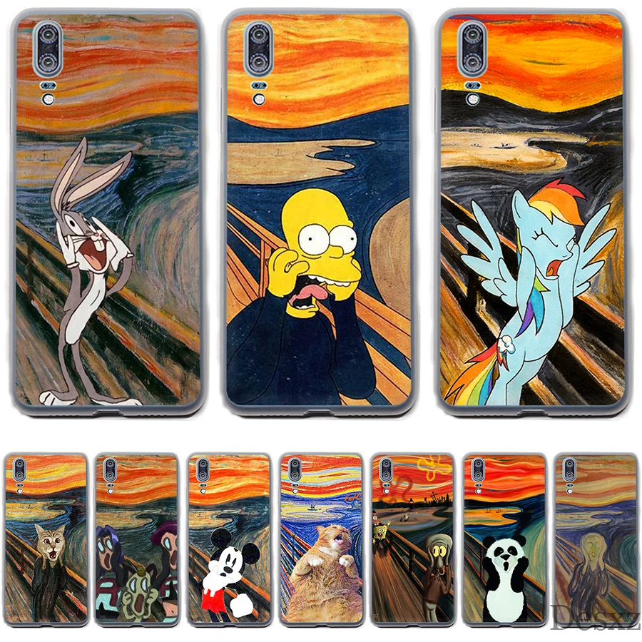 

Phone Case Cover Funny Van Gogh Painting Panda Mickey Cat For Huawei P Smart P8 P9 P10 P20 Lite Pro P20pro 2015 2016 2017
