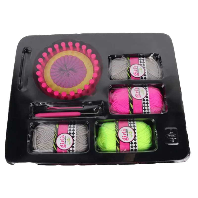 New Girls DIY Knitting Tools Set Children Scarf Weave Kit Weave Loom Craft Yarn Kit DIY Women Scarf Sweater Tools Accessories