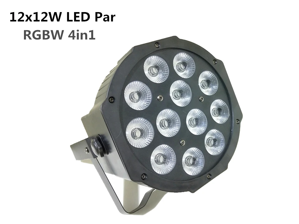 

Hot sale 12w led lamp beads 12x12W led Par lights RGBW 4in1 flat par led dmx512 disco lights professional stage dj equipment