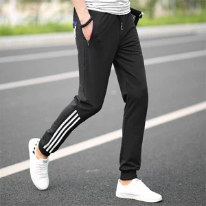 Бегунов мужские повседневные штаны полосатые мужские тренировочные брюки хип хоп осенние брюки мужские тренажерные залы одежда плюс размер 5XL Pantalon Hombre - Цвет: Black MT201