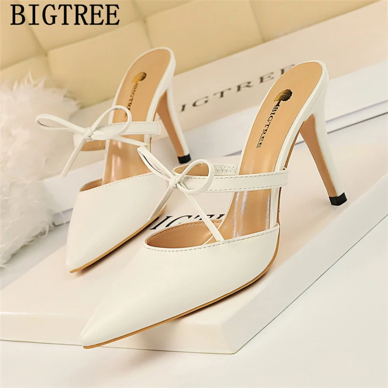 

wedding shoes bride mules shoes women pointed toe high heels bigtree shoes fetish high heels black pumps black high heels modis