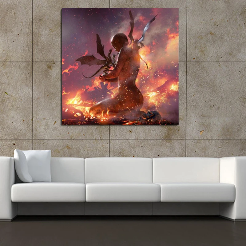 

Game Of Thrones Mother Of The Dragons Canvas Painting Prints Living Room Artwork Home Decor Modern Wall Art Oil Painting Posters