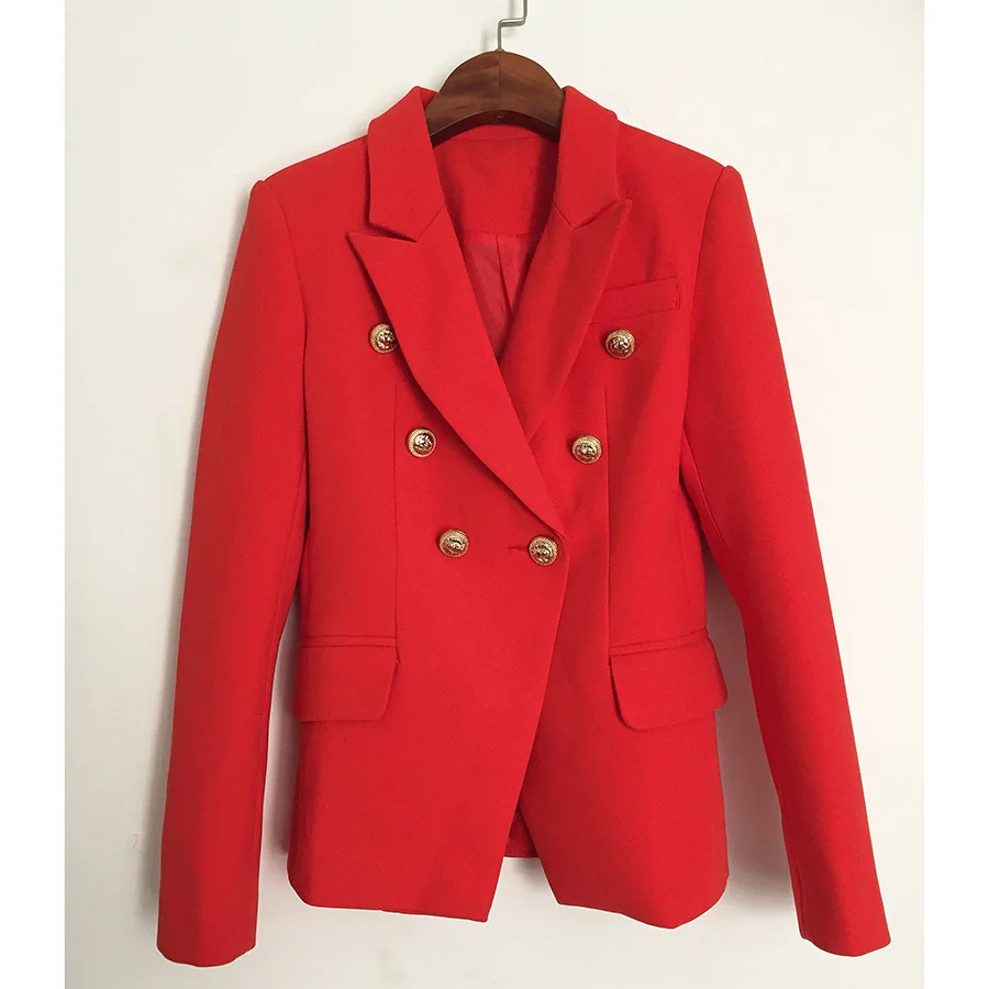High Quality Jackets Woman Coat Metal Lion's Head Gold