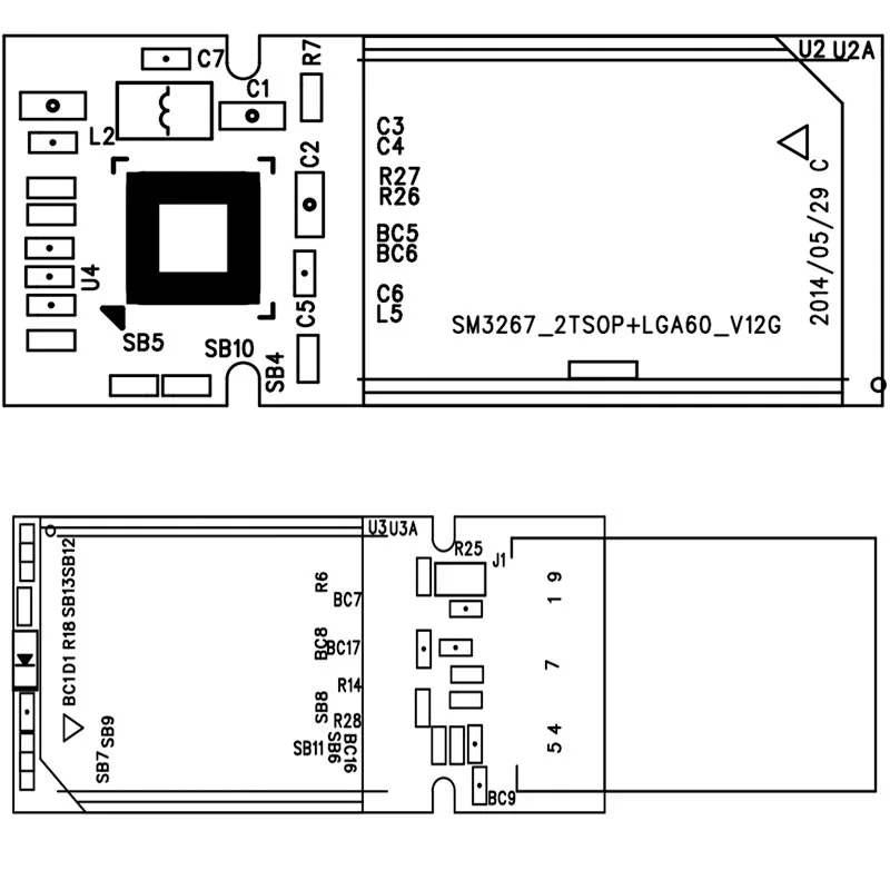 SM3267L AE UFD PCBA, 3267AE USB3.0 флэш-накопитель PCBA, DIY Набор udf, TSOP48+ LGA60 специальная накладка, только для некоторых iPhone LGA60 E2NAND