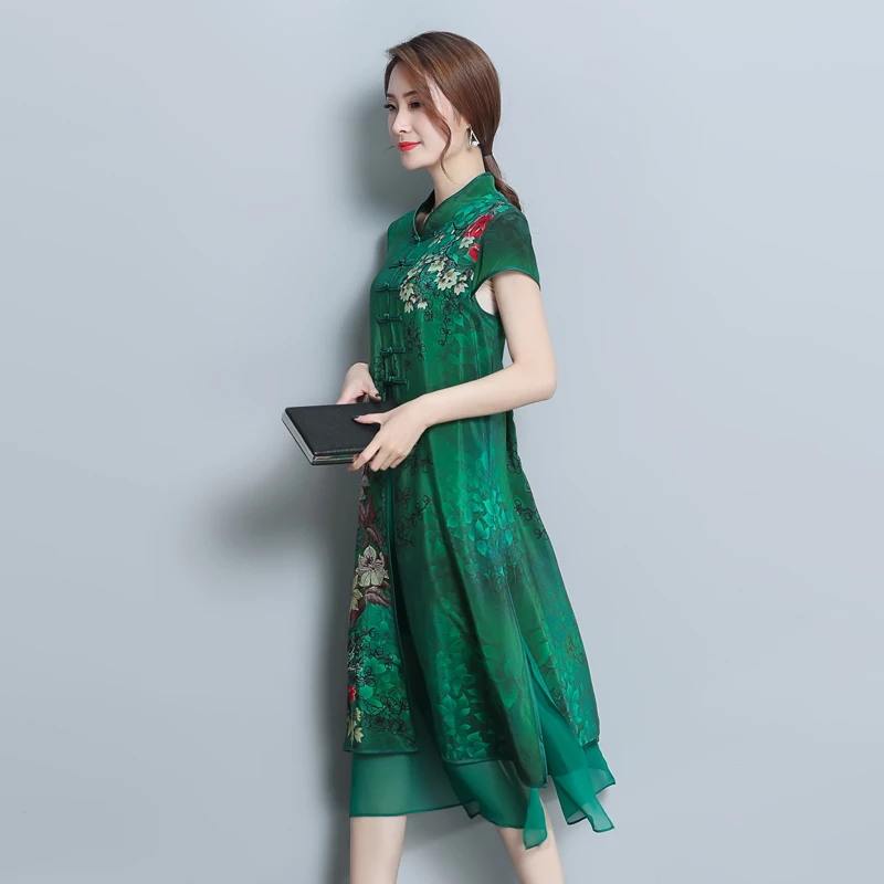 Элегантное китайское женское улучшенное qipao серое свадебное платье для подружки невесты vestidos кружевное Сетчатое платье cheongsam