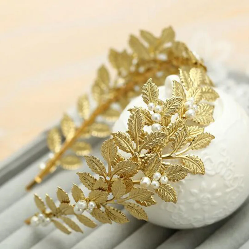 New-Arrival-Bridal-Hairband-Golden-Pearl-Leaves-Hair-Hoop-Tiara-Wedding-Hair-Accessories-Handmade-Bridal-Headband