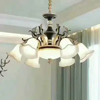 

European style chandelier 3/6/8 heads garden retro zinc alloy living room atmosphere crystal bedroom dining room lamps Z19431