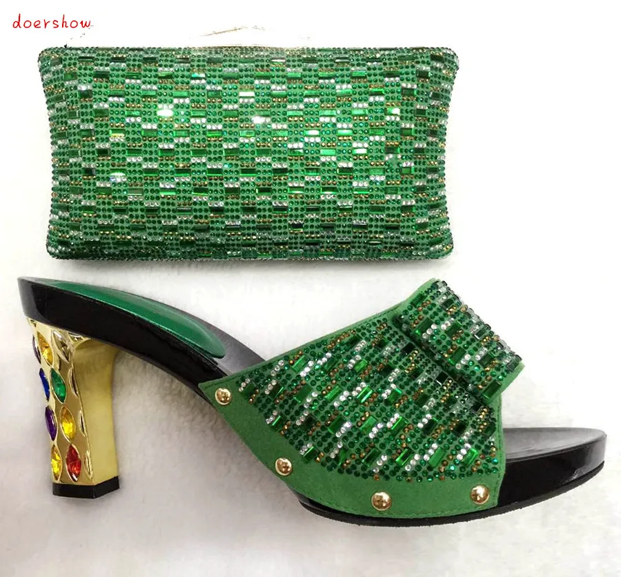 

doershow African Shoes and Bag To Match High Quality Italian Shoe and Bag Set Nigerian Party Shoe and Bag Set Wedding TYS1-22